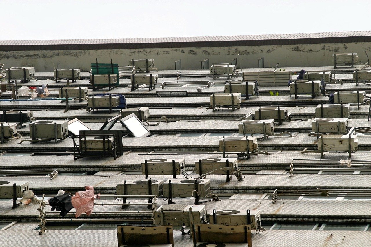 air conditioner, facade, glass, stone, modern, architecture, building, reflection, skyscraper, air conditioner, air conditioner, air conditioner, air conditioner, air conditioner